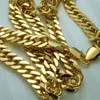 Mens 18k 18ct Guld fylld 50 60 70 cm Lenght 10mm bredd Tungt svalt halsband N111317P