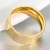 Cluster Rings Herren 8mm Rohrschliff Titan Stahl Ring Taoist Golden Brightness Beschwörung Amulett Siegelband Religiöser Buddhismus