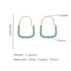 Hoop Earrings Metal For Women Pave Set Colorful Stones Cute Geometric Holiday Accessories Wholesale Fashion Jewelry Gifts MQ218