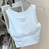 Yoga Outfit Women Medium Intensity Sport Top Small Letter Decoration Removable Pads Vest Training Running Equipment Bra