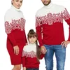 Roupas combinando para a família Natal Suéteres combinando para a família com estampa de floco de neve Mãe vestido de malha pai crianças jumpers engrossar quente gola alta pulôver look de Natal 231122