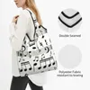 Shopping Bags Fashion Music Note Groceries Kawaii Shopper Tote Shoulder Bag Big Capacity Portable Musician Handbag