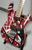 Heavy Relic Electric Guitar, Red Frank 5150 Black White Stripes Floyd Rose Eddie Van Halen Evh style Guitar