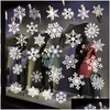 Decorazioni Natalizie Adesivo Bianco In Pvc Merry Gel Adesivi Rimovibili In Vetro Per Finestre Da Parete 50X35Cm Babbo Natale Fiocco Di Neve Consegna A Casa Ga Dhejw