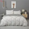 침구 세트 럭셔리 지오메트리 킹 Quuen Duvet Quilt Cover 220/240/260 북유럽 침대 스프레드 2 인 더블 침대 커버 150 겨울 230422 세트