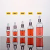 Helder glazen etherische olie parfumflesjes vierkante druppelflesje met roségouden dop 10ml tot 100ml Ookml