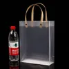 Half Clear Frosted PVC handbags Gift bag Makeup Cosmetics Universal Packaging Plastic Clear bags Round/Flat Rope 10 Sizes for choose Rrlhx