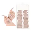 False Nails 100 PCS 네일 아트 프랑스 복근 팁 전체 커버리지 Long Ballet Press Coffin Ballerina Manicure Supplies