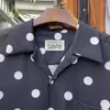 Chemises décontractées pour hommes Wacko Maria Automne Polka Dot pour hommes Noir Gris Lâche Mode Haute Qualité Vêtements