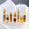 Natural amarelo fluorite pilar de energia pedra áspera artesanato ornamentos capacidade torre de quartzo varinhas de cura mineral ponto de cristal reiki nxqox