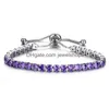 Bracelets de charme Zircon Cristal Bracelet Sier Rose Or Fl Strass Charme Bijoux À La Main Pour Fille Femme Mode Élégante Femmes Bracelet Dh9Ks