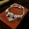 Charm Bracelets Personalized Diamond-Embedded Love Doll Bracelet Fashion Cold Metallic For Women