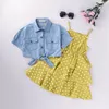 Clothing Sets Casual Summer Young Children Clothing Sets Baby Girls DressCoat 2Pcs Outfit For Kids Clothes Girls Suit 4-6-8-10-12 Years 230422