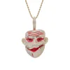 Подвесные ожерелья хип -хоп когти установка Cz Stone Bling Out Clown Mask Pendants для мужчин Рэппер Ювелирные изделия Drop Pendantpendend