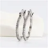 Hoop Huggie Wysoka jakość 925 Sterling Sier Big Hoop Farring Fl CZ Diamond Fashion Bad Girl Biżuteria Kolki imprezowe upuszczenie dostawy Żyd dhk8x