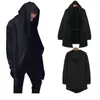Men's Trench Coats Vintage Hooded Black Mantle Clothes Steampunk Gothic Jacket Medieval Windbreaker Overcoat Wizard Halloween Cloak