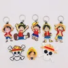 Projektanci z kreskówek One Piece Brelkain Soft PVC 3D Podwójna strona Anime Klucz Klucz Klucz Klucz Kids Trinket Key Prezent Prezent 6 cm Paski telefonu komórkowego