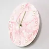 Orologio da parete rotondo in marmo rosa naturale silenzioso senza ticchettio soggiorno arredamento arte orologio da parete nordico arte minimalista orologio da parete silenzioso 2311q