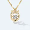 Gioielli di moda di personalità Collana in pietra naturale con ciondolo in oro autentico personalizzato con diamanti genuini