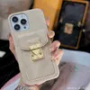 Top Fashion Imprint Letter Flower Phone Case for IPhone 14 14pro 13 13pro 12 12pro 11 Pro Max Retro Lock Door Trendy Card Slot Holder Pocket Cases Cover with Strap