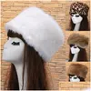 Bérets Bérets Femmes Chapeaux Lady Russe Épais Fluffy Fausse Fourrure Chapeau Bandeaux Hiver Ski Femme Bandeau Automne Drop Livraison Mode Acce Dh5Rd