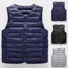 Gilets pour hommes Hommes Gilet Veste Élégant Hiver Rembourré Col V Manteau Chaud Coupe-Vent Plus Taille Cardigan Pour Un Confort Décontracté Sans Manches