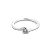 Küme halkaları açık eğik kalp solitaire yüzüğü gerçek 925 Sterling Gümüş Kadınlar nişan düğün beyanı mücevher hediye anillo