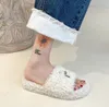 Internet Celebrity Woolen Slipper Women's Outdoor Wear New Outdoor Super Populära ins fashionabla tofflor