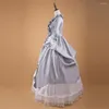 Robes décontractées victorien gothique géorgien femmes Vintage dentelle gris blanc robe Halloween mascarade robe de bal fête sur mesure