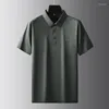 Herenpolo's 8xl 7xl 6xl 2023 zomer ijs zijden ademende polo shirt mannen high -end heren shirts casual oversized los chemise homme