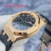 Ap Swiss Luxury Watch Epic Royal Oak Series 26120or Piastra nera Materiale oro rosa 18 carati Orologio da uomo a due posizioni Tempo Data Memoria dinamica Display giorno e notte 39 mm