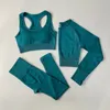 Yoga Outfit 234, бесшовный женский комплект для йоги, спортивная одежда, костюм для фитнеса с длинными рукавами и укороченным топом на талии 231121