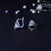 Stud Earrings GEM'S BALLET 6.10Ct Natural Iolite Blue Mystic Quartz Triangle 925 Sterling Silver For Women Engagement