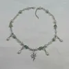Wróżka inspirowana łańcuchami szklana perła ręcznie wykonana biżuteria Y2K