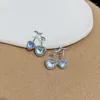 Stud Earrings Fashion Authentic 925 Sterling Silver Colorful Crystal Cherry Shaped Temperament Jewelry For Women Wholesale