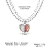 Collier pendentif coeur divisé pour femmes fille cristal rose doux Cool clavicule chaîne colliers mode bijoux cadeaux