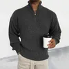 Męskie swetry vintage suwak z suwakiem męski sweter sweter swobodny długie rękawy dzianiny