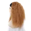 rendendo peruca feminina cabelo de seda gelo com cabeça de peruca conjunto milho perm longo cabelo encaracolado peruca de fibra química