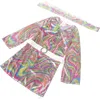 Abiti da ragazza 1 set Abito a maniche lunghe Vintage Retro Disco Little con fascia