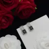 New Designer Classic Diamond Studs Earrings Womens Luxury Black Gems Earring Fashion Brand Letters Stud Hollowed Out Christmas Valentine's Day Wedding Gift -3