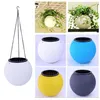 Creative Round Plastic Hanging Planters Self Watering Hanging Desktop Plant Pot Chain Basket Planter Holder for Home Cafe Decorati195S