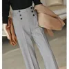 Women's Pants Capris Woolen Pants Women's Herringbone Pattern Loose Wide-Leg Pants High Waist Slimming Thick Trousers Korean Casual Pants 230422