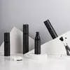 Bottiglie vuote in plastica nera satinata AS con pompa spray Dispenser airless da 15 ml 30 ml 50 ml per liquidi cosmetici/lozione Umnfo