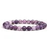 Strand Viola Mica Calcedonio 4/6/8 / 10mm Braccialetti di pietra per donna Uomo Cristallo Guarigione Reiki Meditazione energetica Bracciale elasticizzato Jewerly