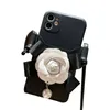 Vit blommor mobiltelefonfodral för iPhone14 13 12 Pro Max Women's Apple Mobiltelefon Back Protective Cover Pu Leather Camellia Card Pocket Crossbody Plånbok med rem