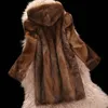 여성 블렌드 럭셔리 2023 겨울 따뜻한 두꺼운 여성 인조 모피 재킷 미드 길이 밍크 브랜드 버튼 코트 긴 슬리브 겉옷 231122