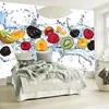 Wallpapers Po Wallpaper 3D Fruit Fall In Water Backdrop Mural Restaurante Café Cozinha Home Decor Pano Modern Coverings339x