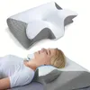 Massera nackkuddar Butterfly Sleep Memory Neck Pillow Slow Rebound Bekväm minneskum Sleep Pillow Cervical Orthopedic Neck Massage Bed Pillow 231122