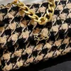 19 Series Woolen Bag Designer Womens Shoulder Bag 26cm tweed Gold Hardware Metal Buckle Chain Handle Luxury Handbag matelasse Chain Crossbody Bag Makeup Bags Purse