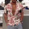 Мужские повседневные рубашки Рубашки с кокосовой пальмой для мужчин Мужская гавайская рубашка с 3D принтом Пляжная рубашка 5xl с коротким рукавом Модные топы Футболка Мужская блузка Camisa 231121